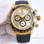 New 2024 / Swiss Super Clone Rolex Daytona Golden Face QF V5 4131 Movement Watch